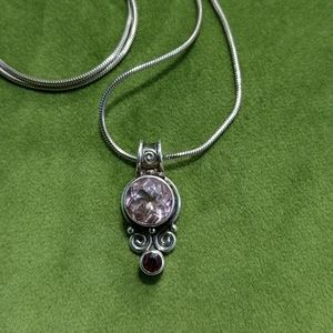 Sajen sterling silver pendant Alexandrite & Garnet